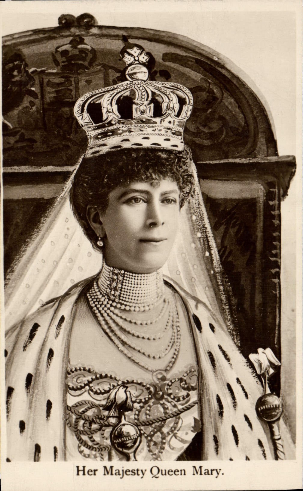 VINTAGE POSTCARD Her Majesty Queen Mary
