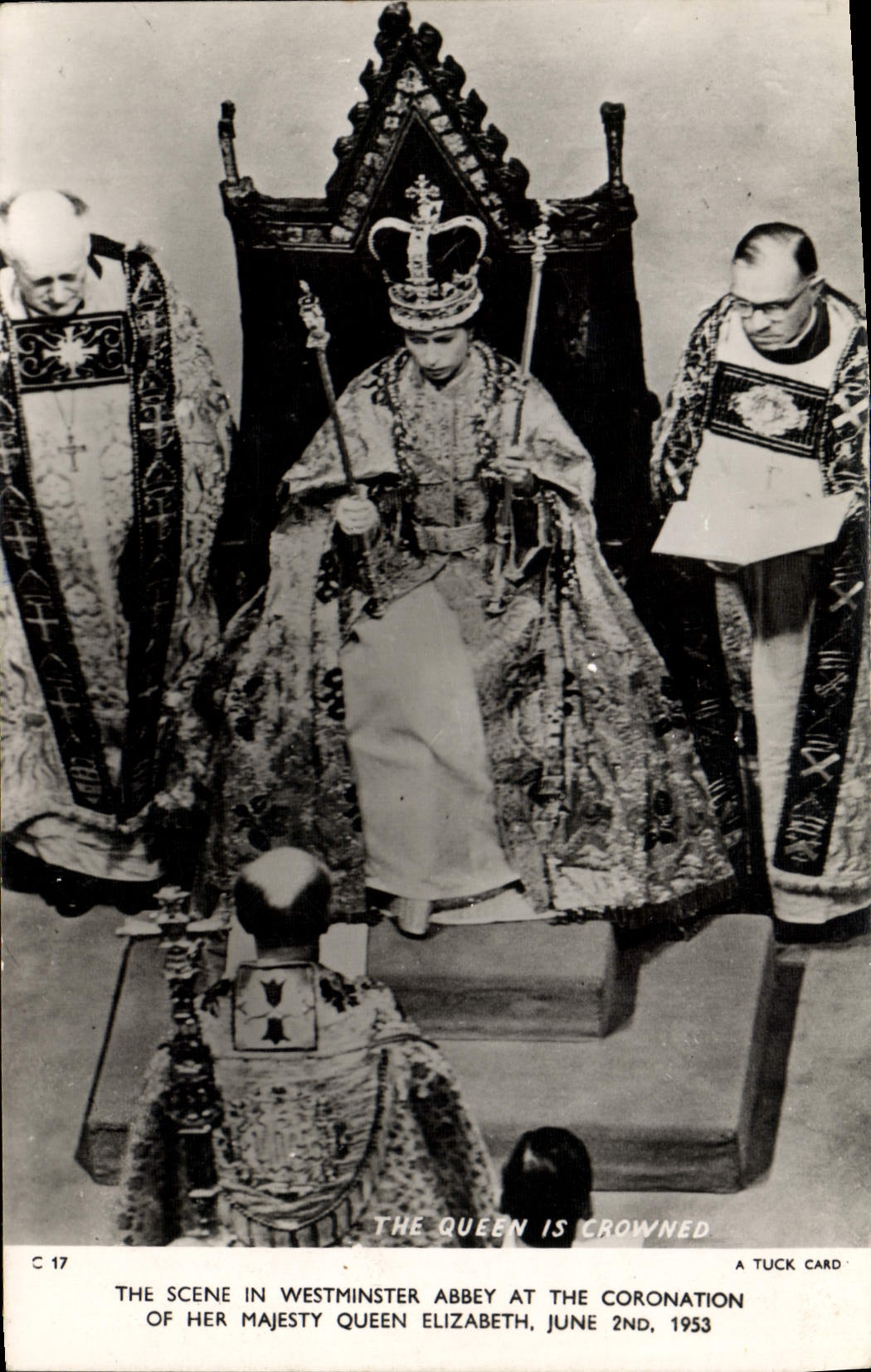 La POSTAL de la VENDIMIA la reina se corona Westminster abadía coronación el 2 de junio de 1953