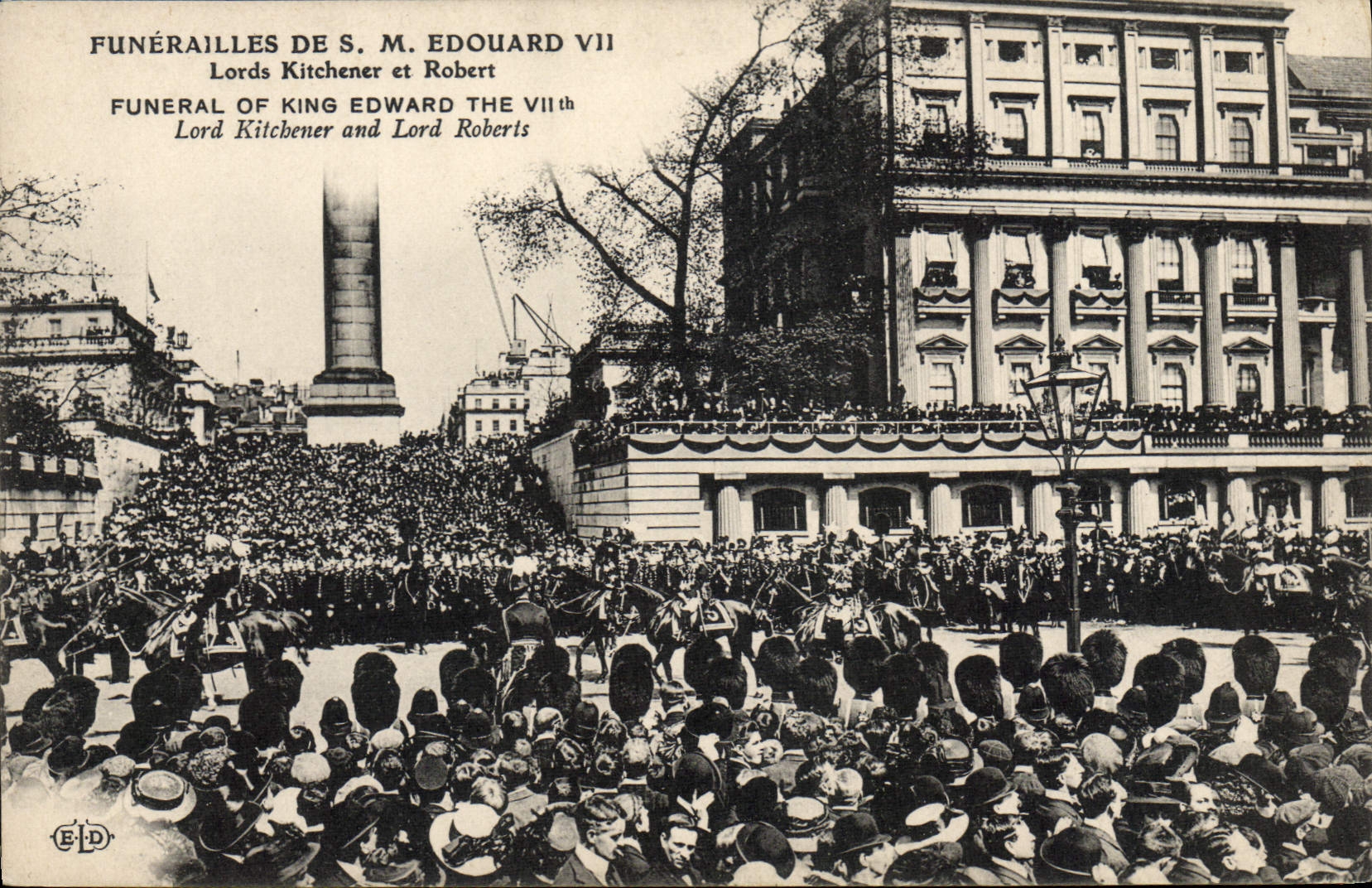 Señor fúnebre Kitchener de la POSTAL SM Eduardo VII Londres de la VENDIMIA y señor Roberts