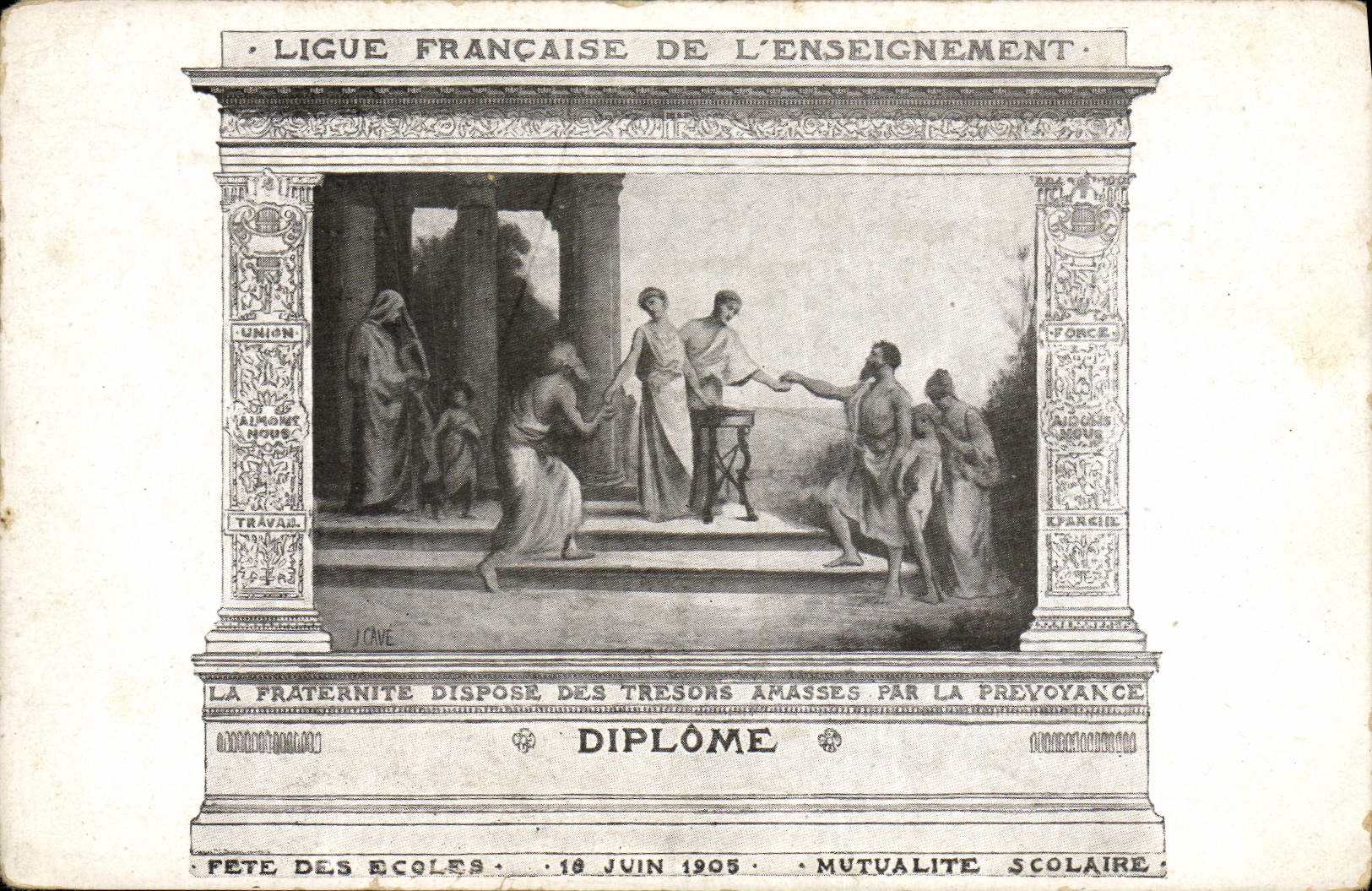 CPA Fete des Ecoles 16 juin 1905 Mutualite scolaire