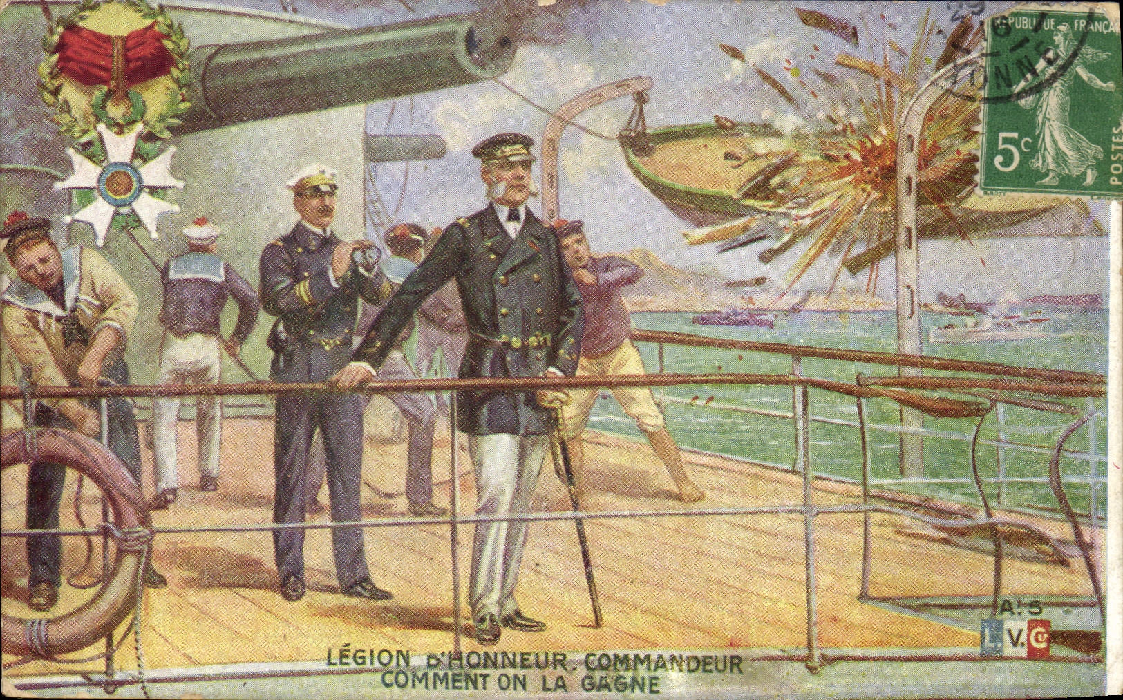CPA Medaille Legion d'honneur Commandeur Militaria