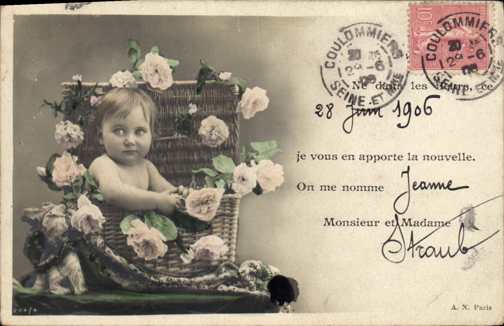 CPA Fantaisie Bebe Enfant Avis de Naissance