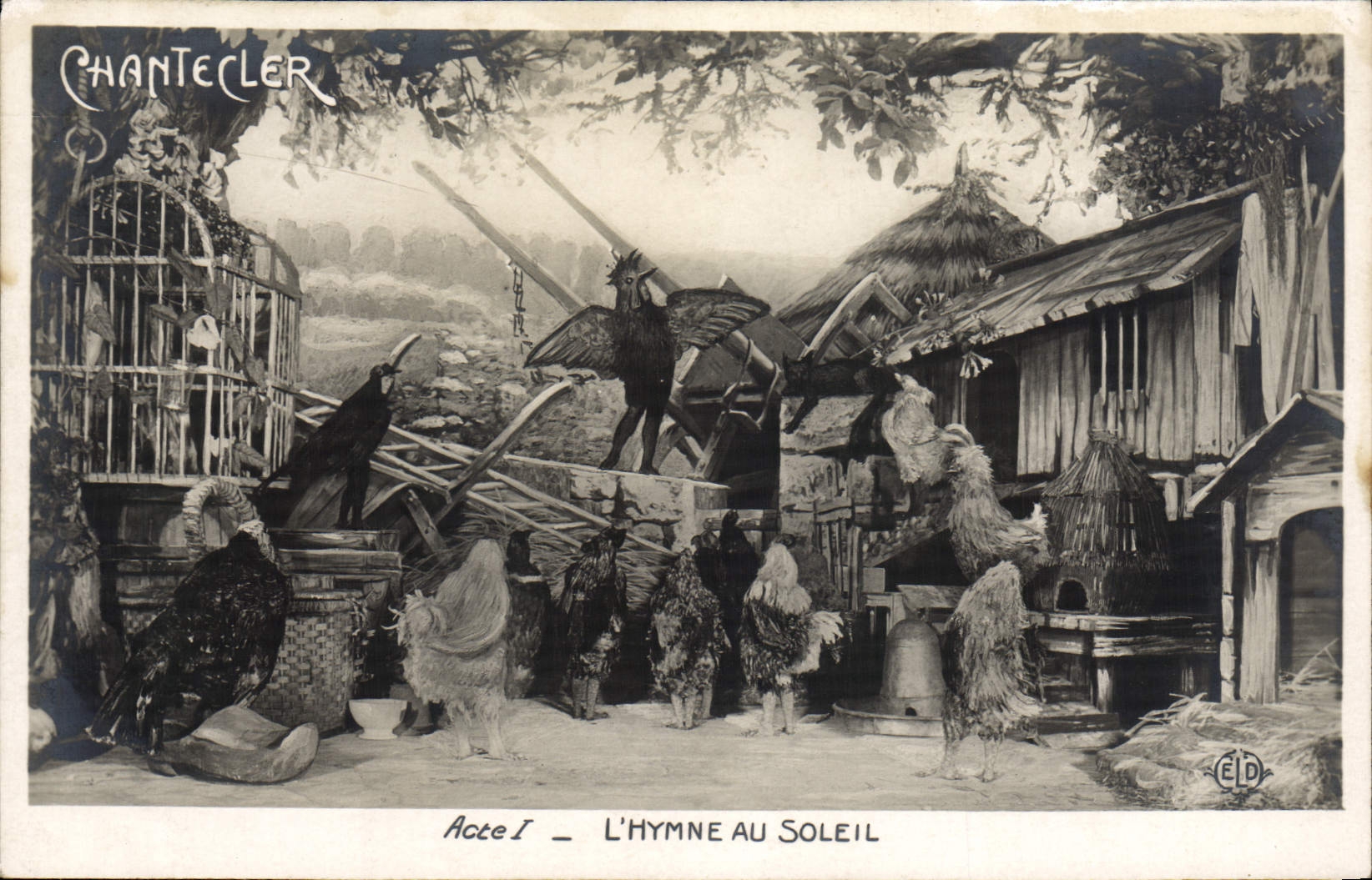 VINTAGE POSTCARD Theater Edmond Rostand the anthem with the sun