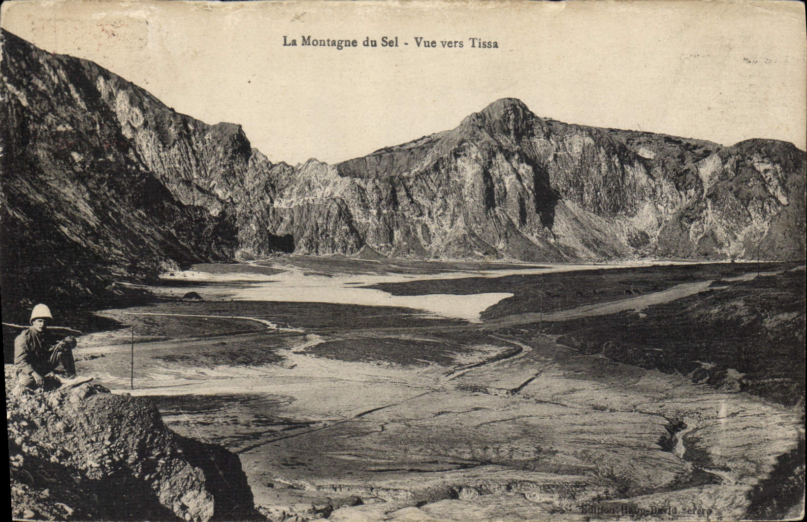 VINTAGE POSTCARD Folklore Salt-water Marshes the mountain of salt Vue towards Wove