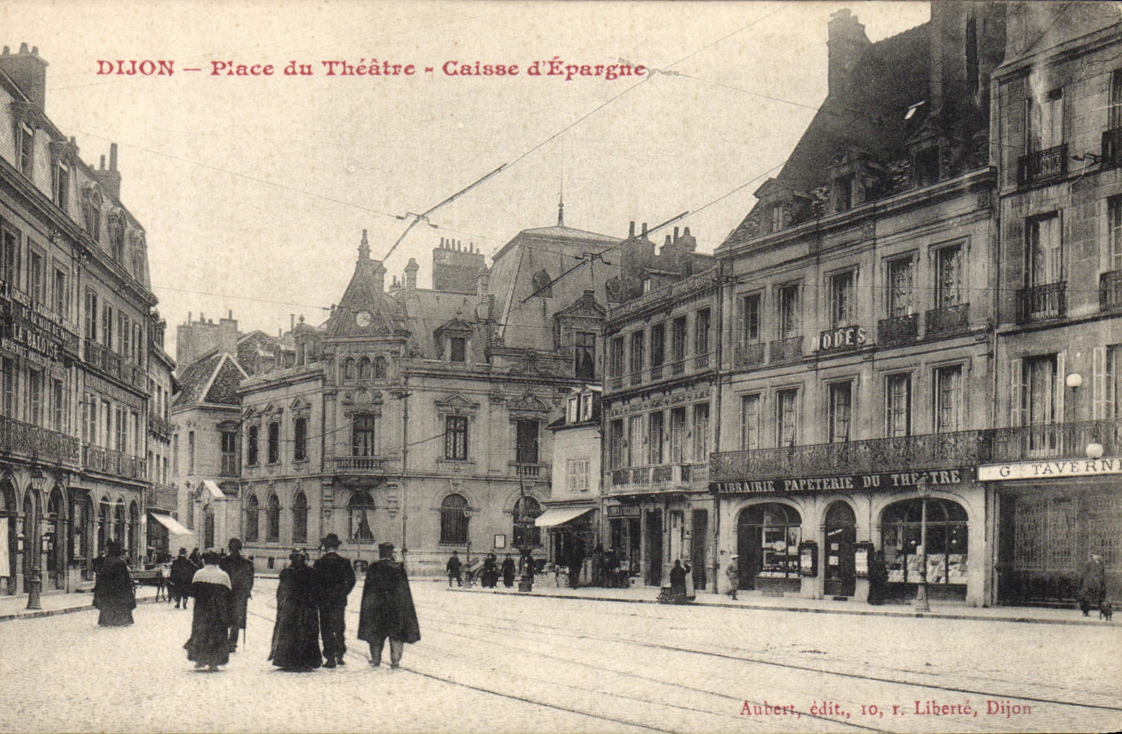 CPA Banque Caisse d'Epargne Dijon Place du theatre Librairie Papeterie du theatre