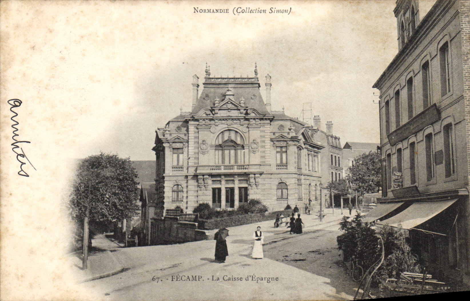 VINTAGE POSTCARD Bank Savings bank Fecamp