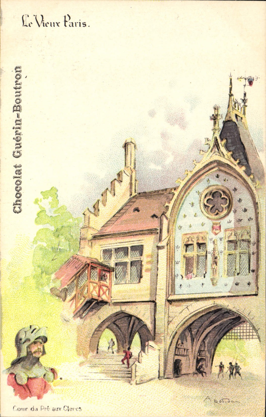 CPA Le Vieux Paris Chocolat Guerin Boutron Rue du Maroc Cour du Pre aux Clercs