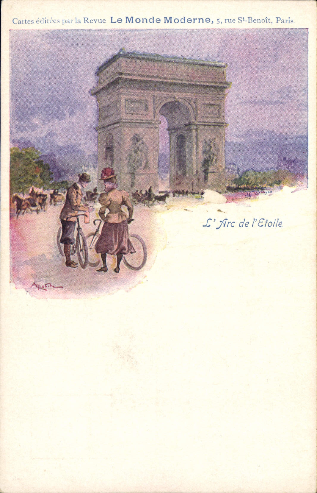 VINTAGE POSTCARD Paris Arc of Etoile