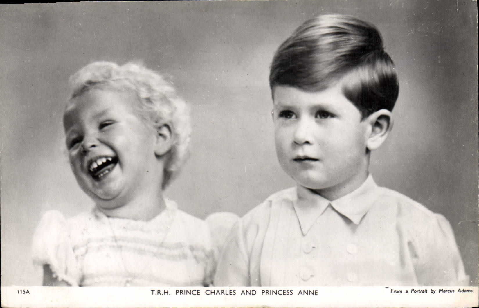 VINTAGE POSTCARD TRH Prince Charles and Princess Anne