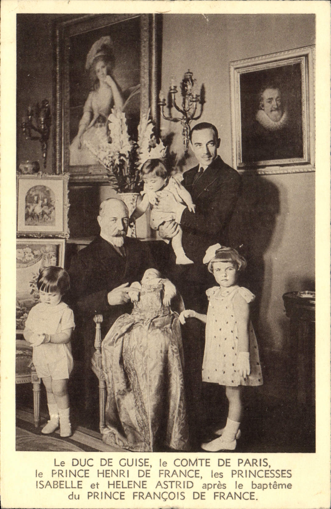 VINTAGE POSTCARD the duke of Own way the count of Paris prince Henri de France François de France