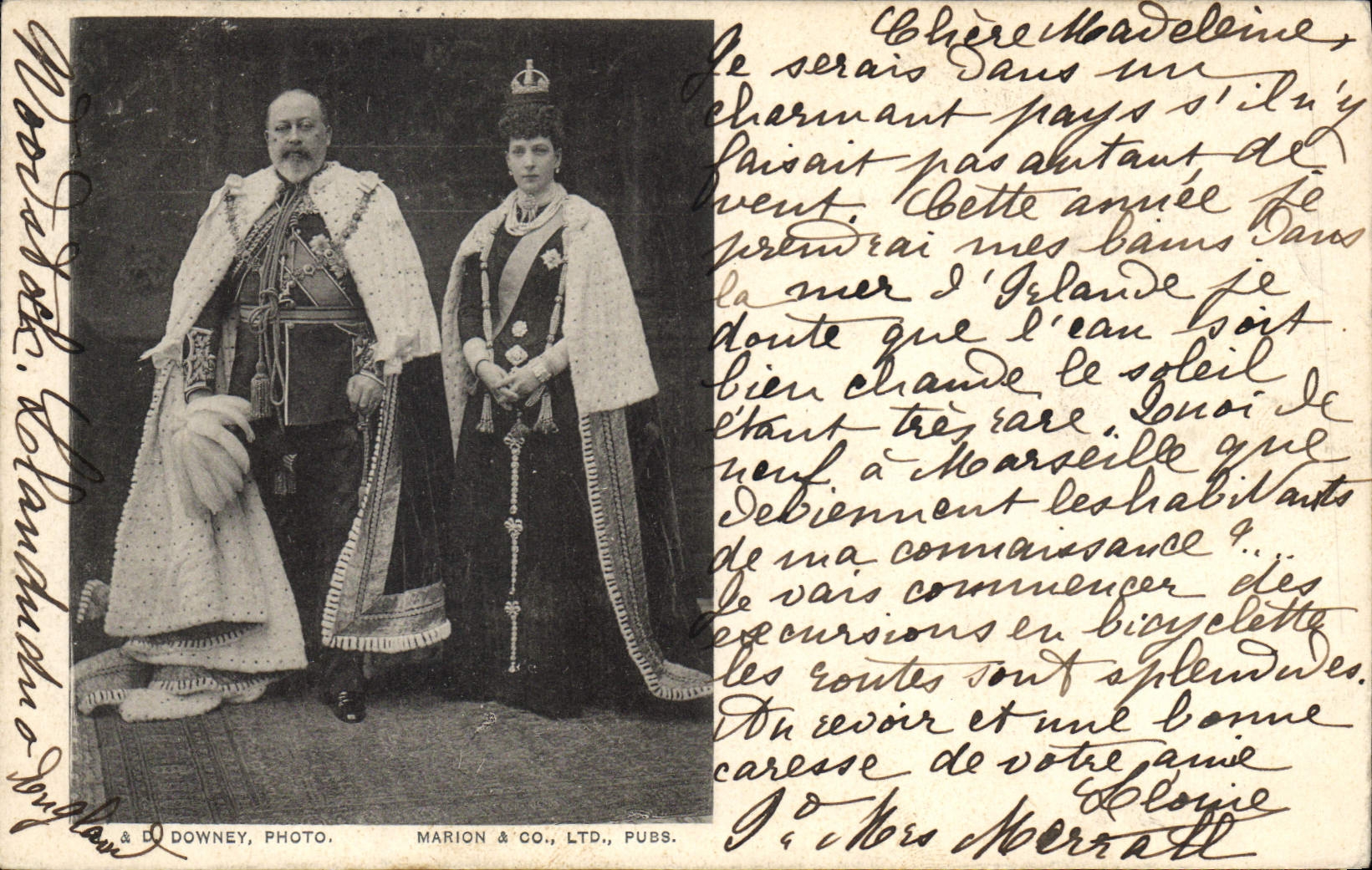 VINTAGE POSTCARD King and United Kingdom Queen