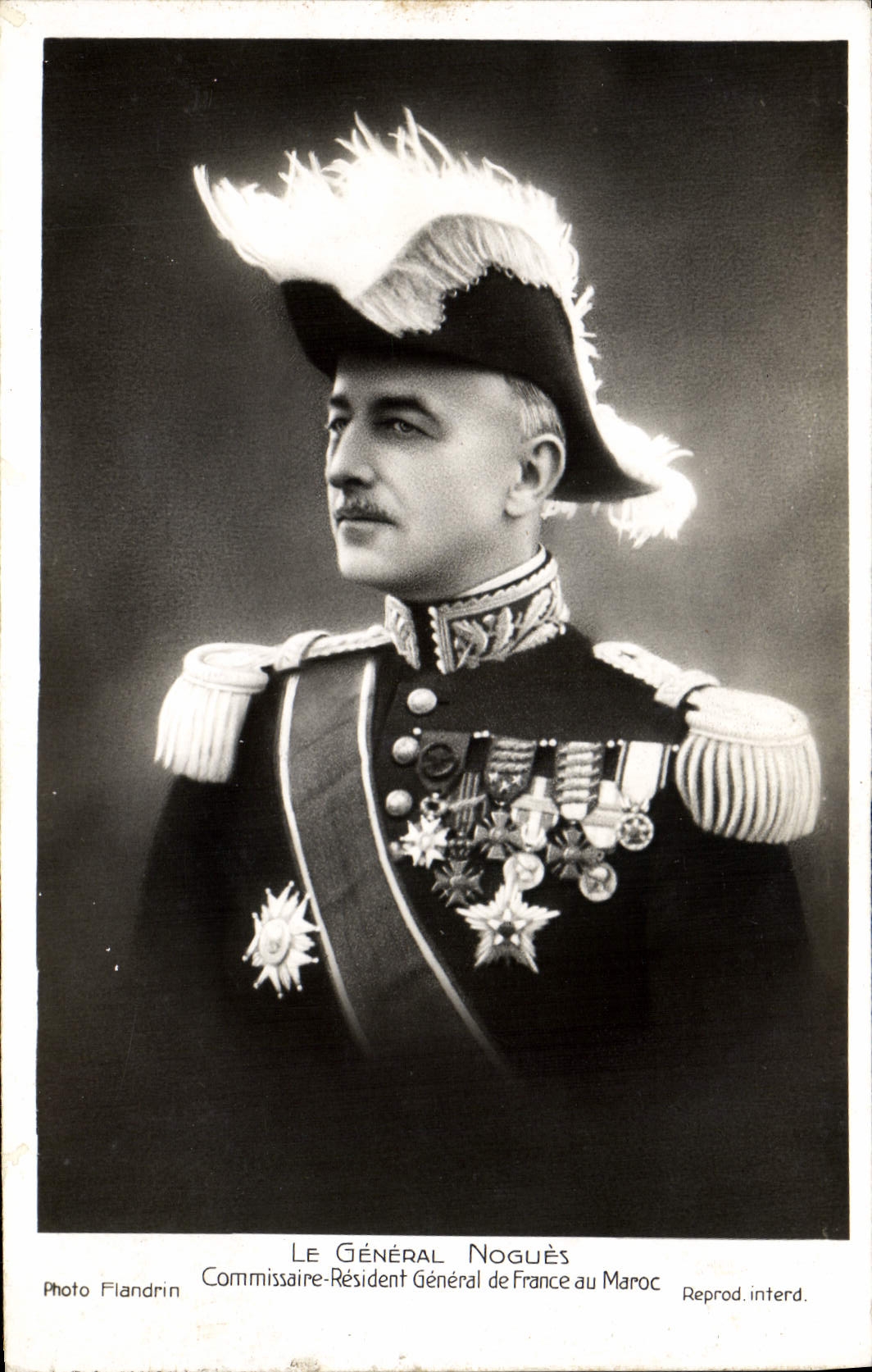 CPA Militaria Medaille Le general Nogues Commissaire President General de France au Maroc