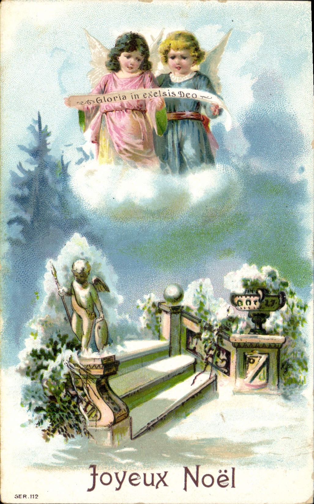 CPA Fantaisie Ange Anges Noel