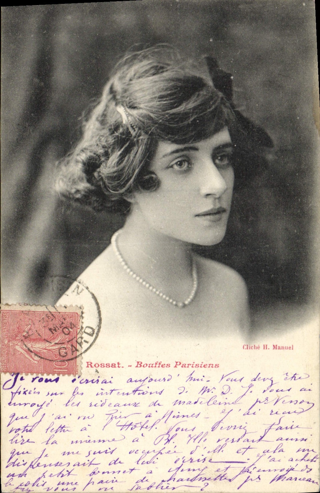 VINTAGE POSTCARD Rose Theater Puff out Parisian