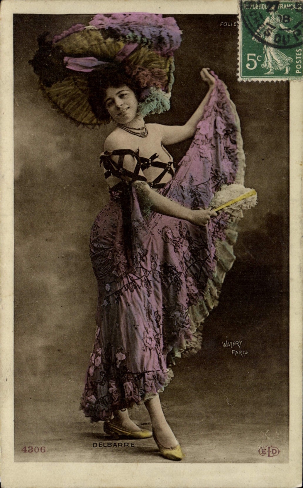 VINTAGE POSTCARD Theater Delbarre Label International exhibition of electricity Marseilles 1908