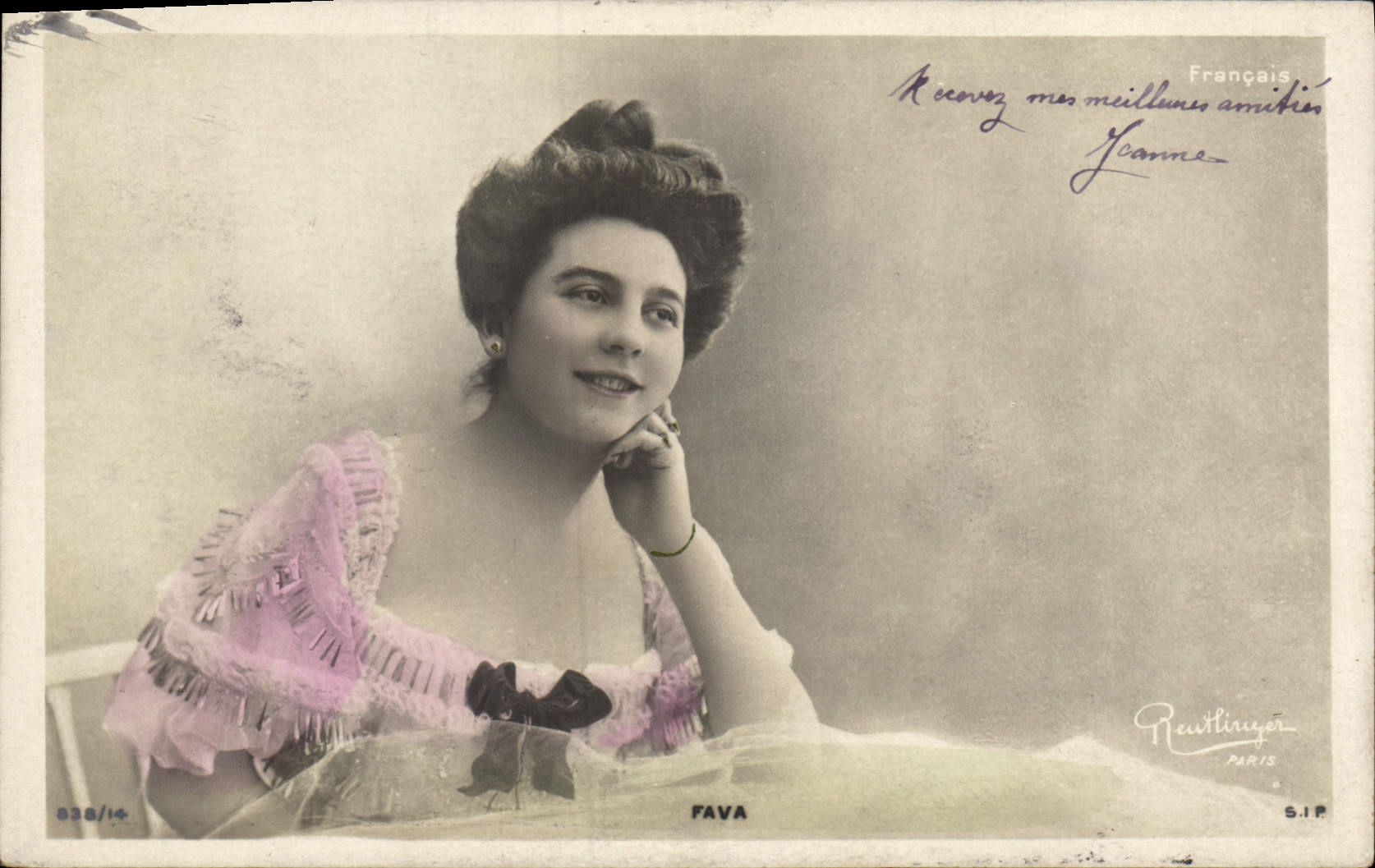 VINTAGE POSTCARD Theater French Paris Fava