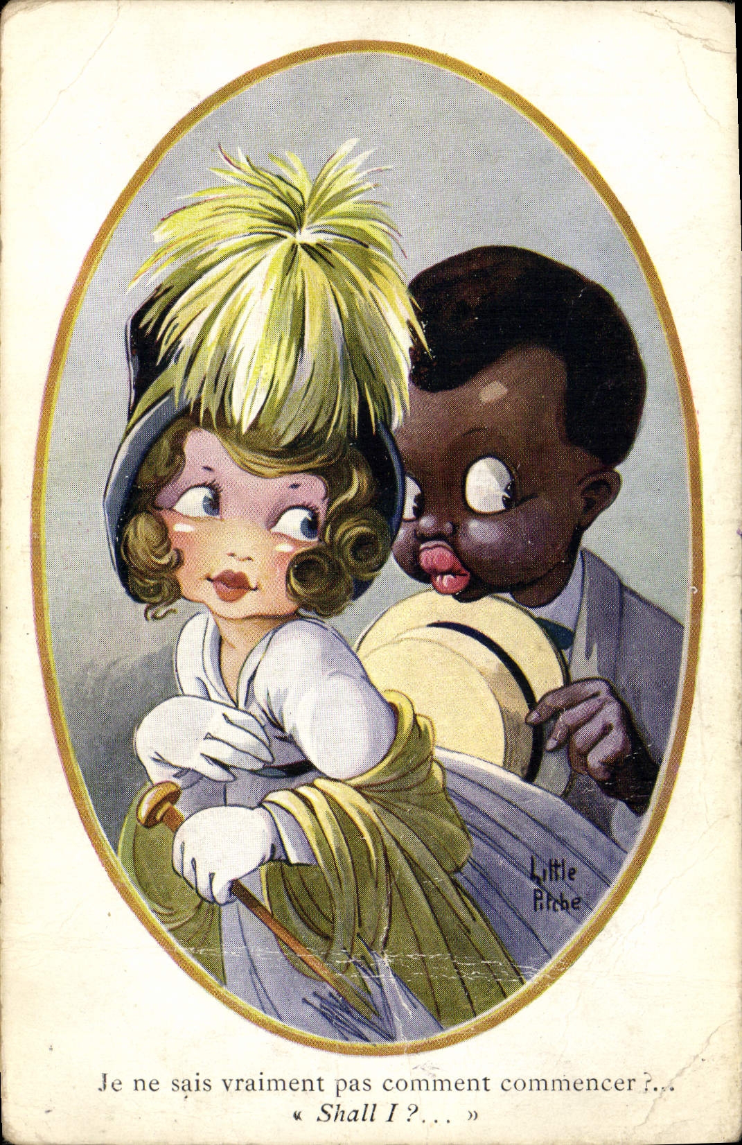 POSTAL de la VENDIMIA el negro en amor poco Pitche