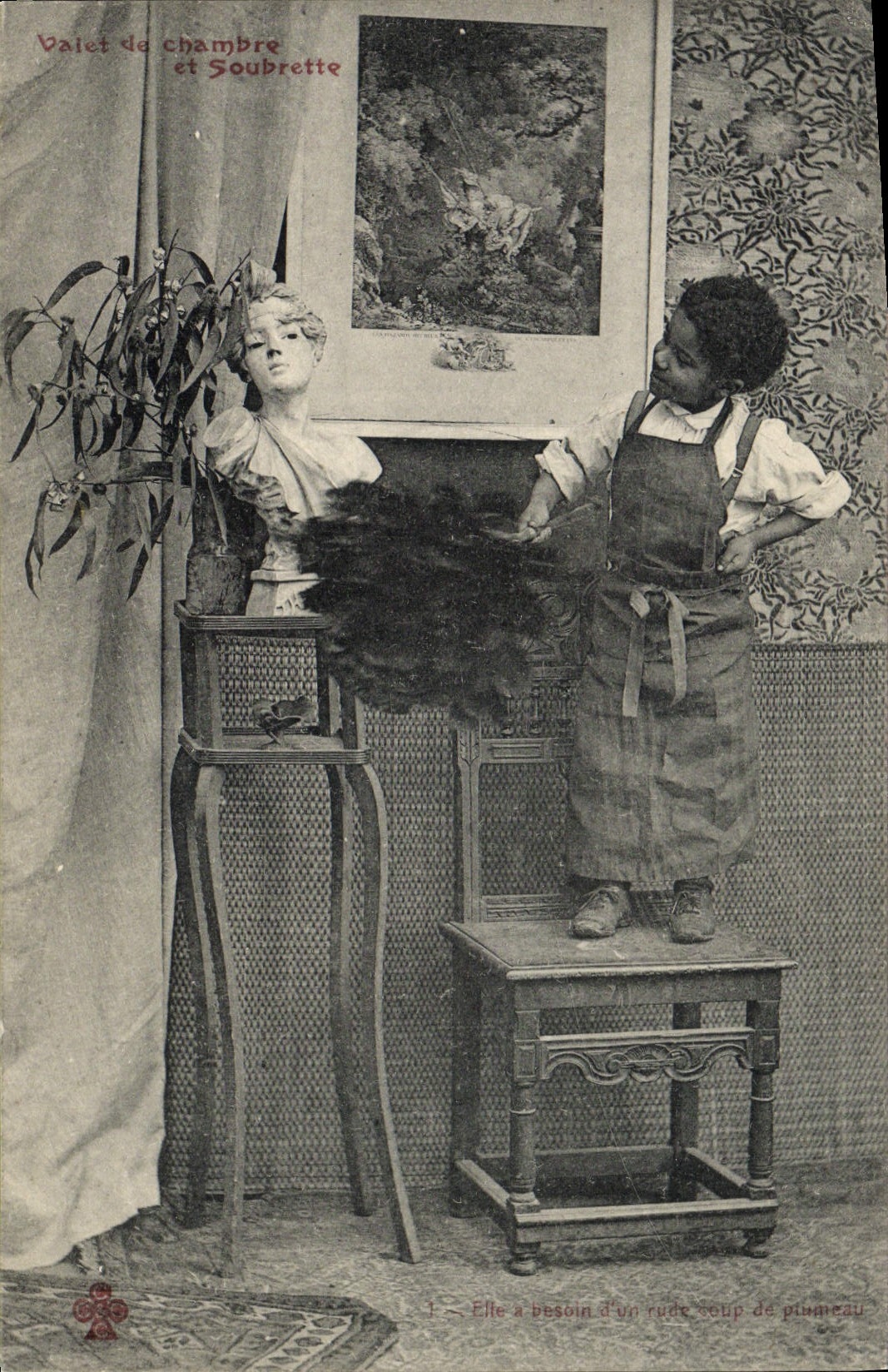 CPA Enfant negre Valet de chambre et Soubrette