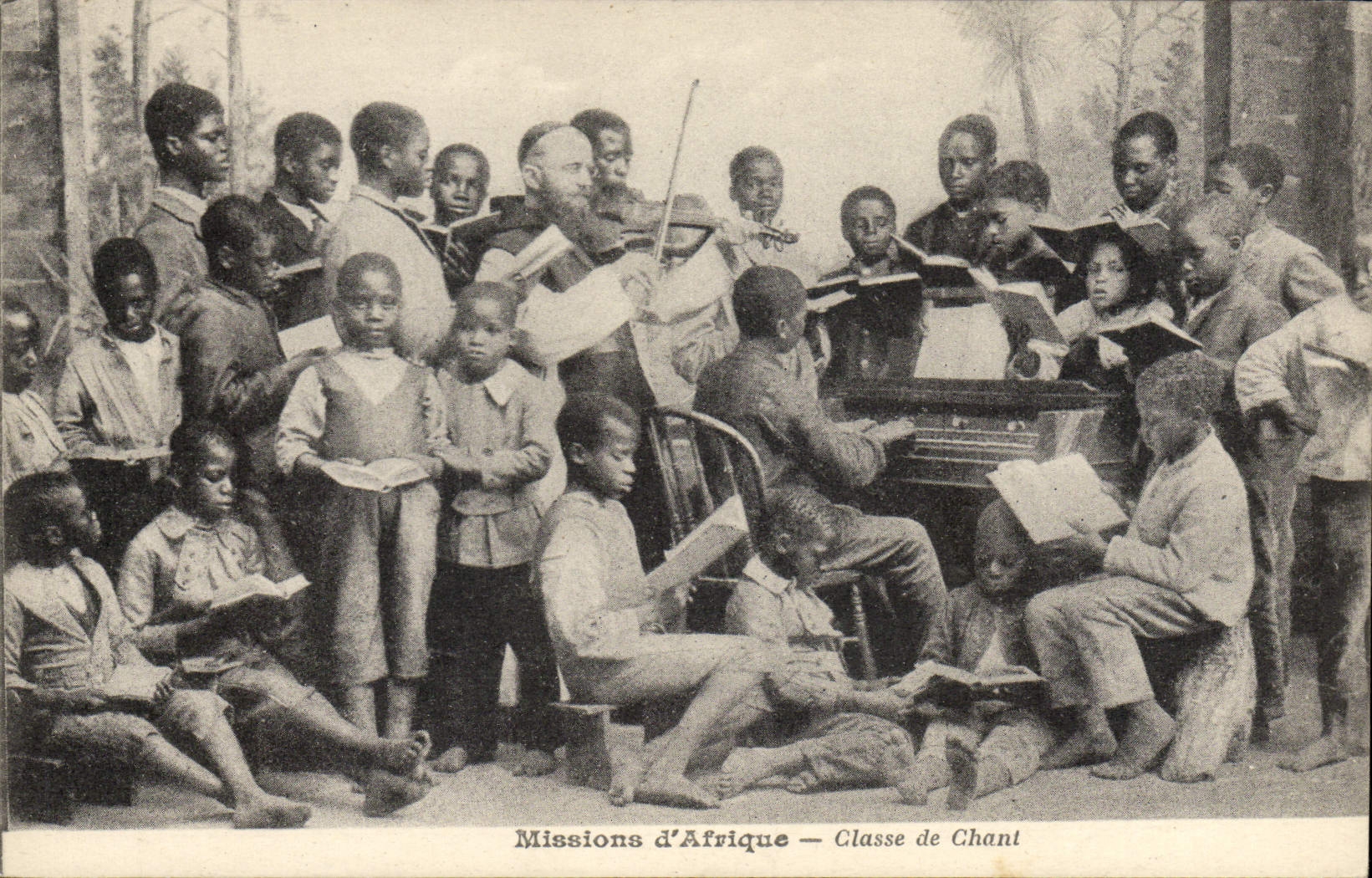 VINTAGE POSTCARD Missions of Africa Classifies song piano