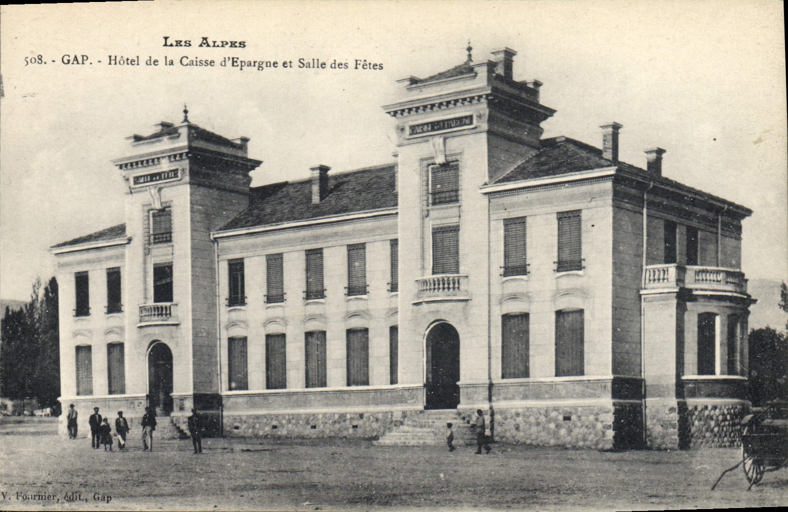 VINTAGE POSTCARD Bank Gap Hotel of the Savings bank and village hall