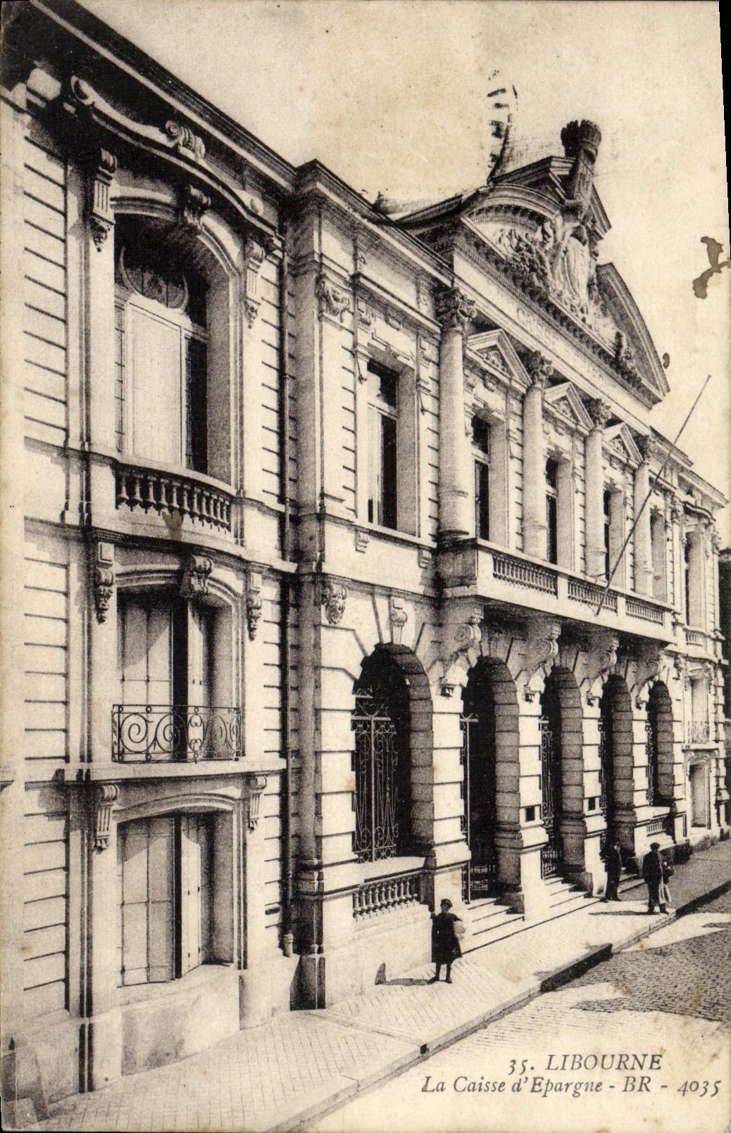 VINTAGE POSTCARD Bank Savings bank Libourne