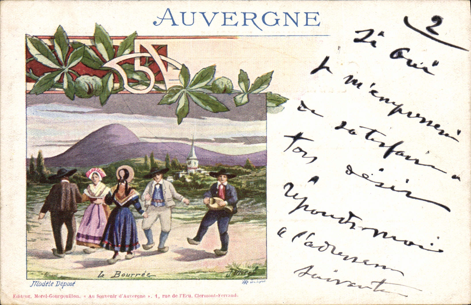 CPA Folklore La Bourree Auvergne 