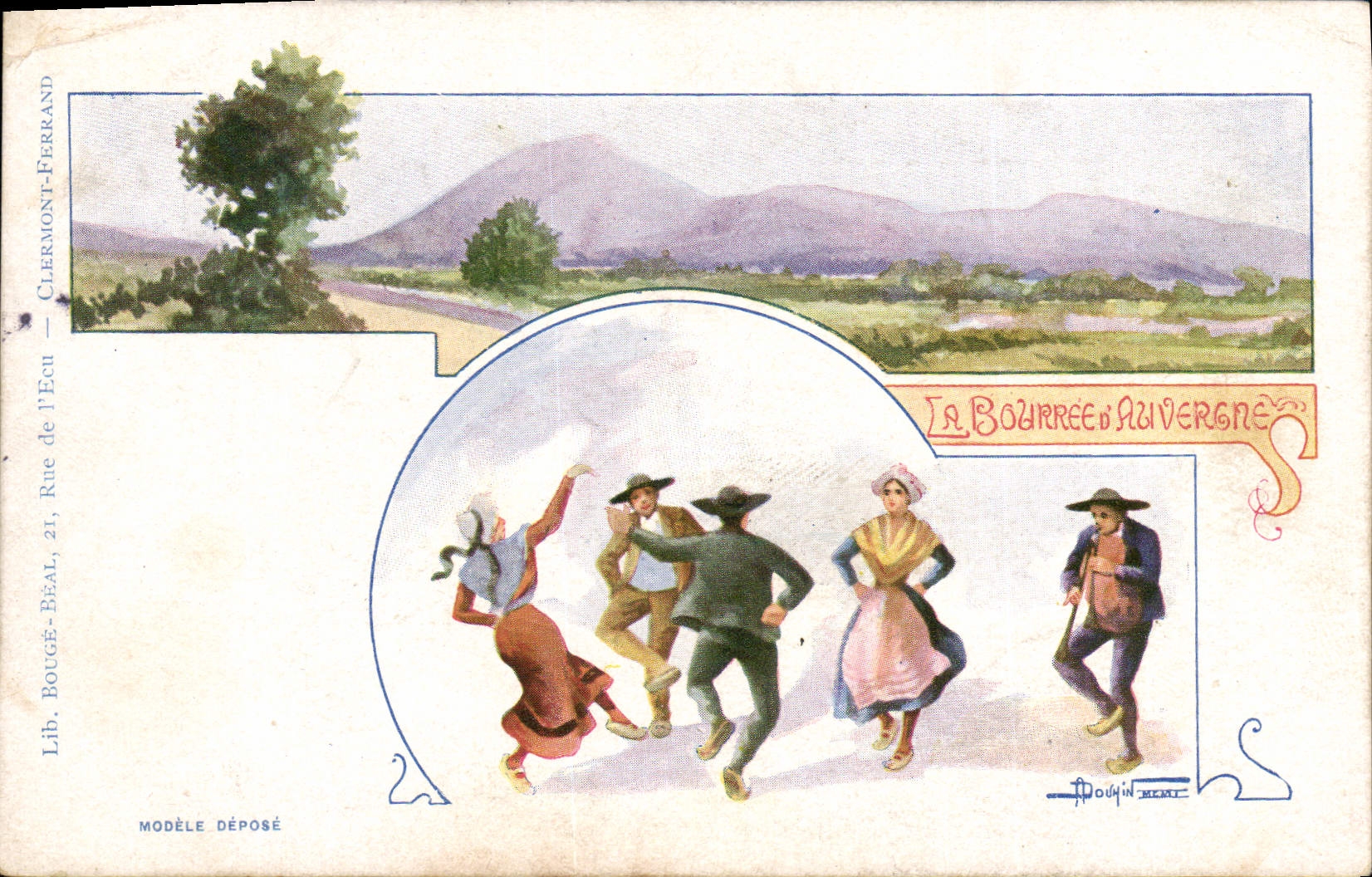 CPA Folklore La Bourree Auvergne 