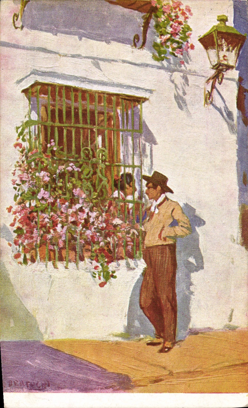 Ilustrador de Bertuchi de la fantasía de la POSTAL de la VENDIMIA