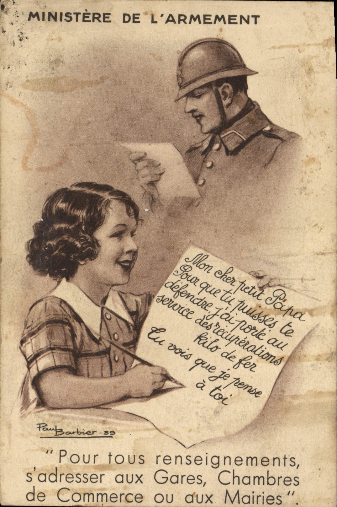 El ministerio del niño del ilustrador de la fantasía de la POSTAL de la VENDIMIA del armamento de Militaria