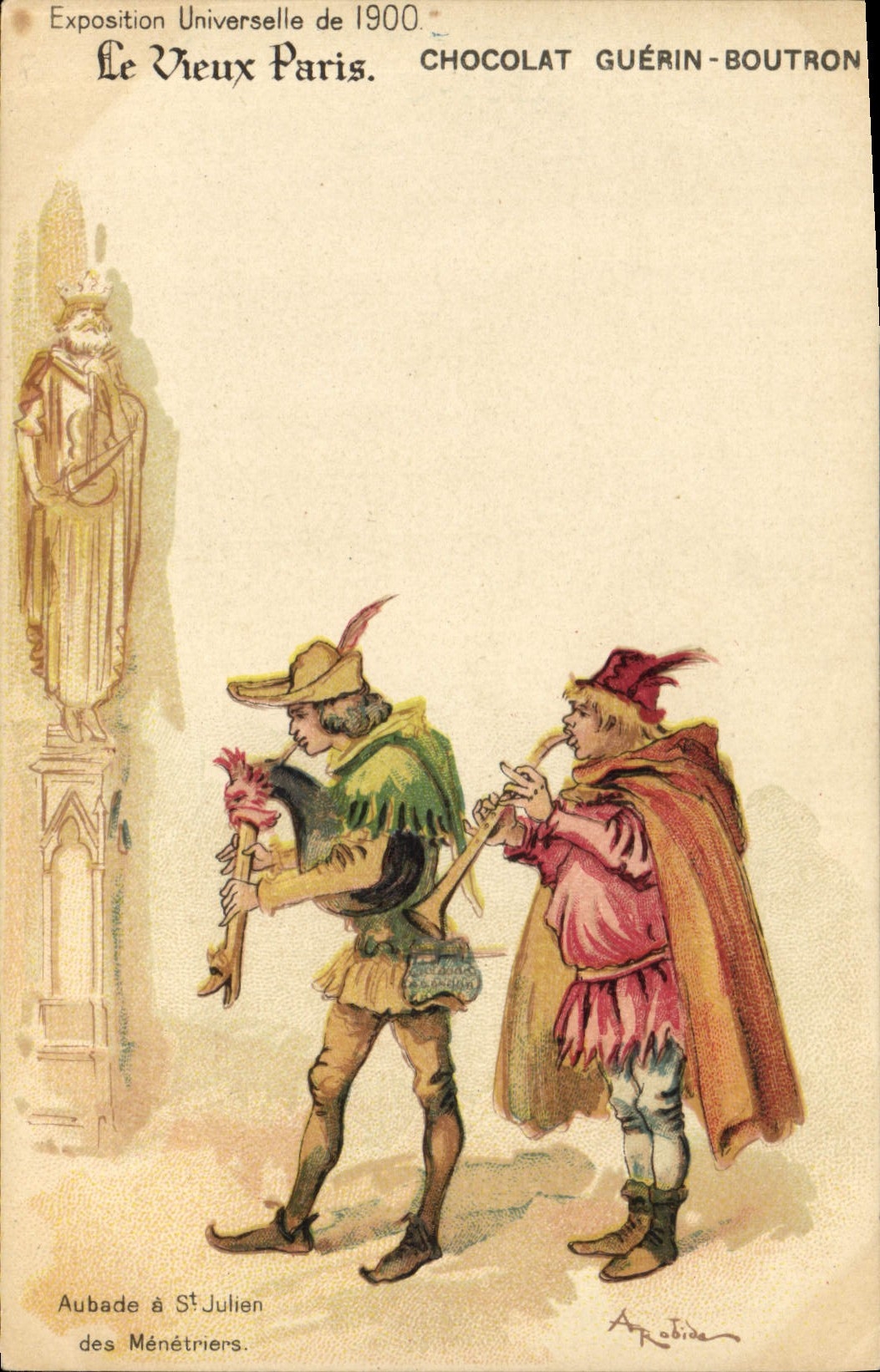 CPA Vieux Paris Exposition universelle de 1900 Chocolat Guerin Boutron Aubade a St Julien des Menetriers