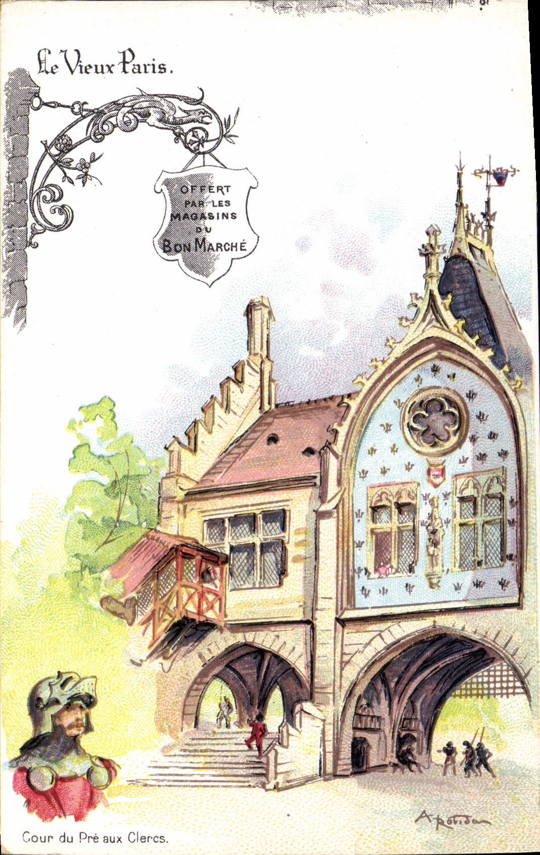 CPA Vieux Paris Au Bon Marche Maison Boucicaut Cour du Pre aux Clercs