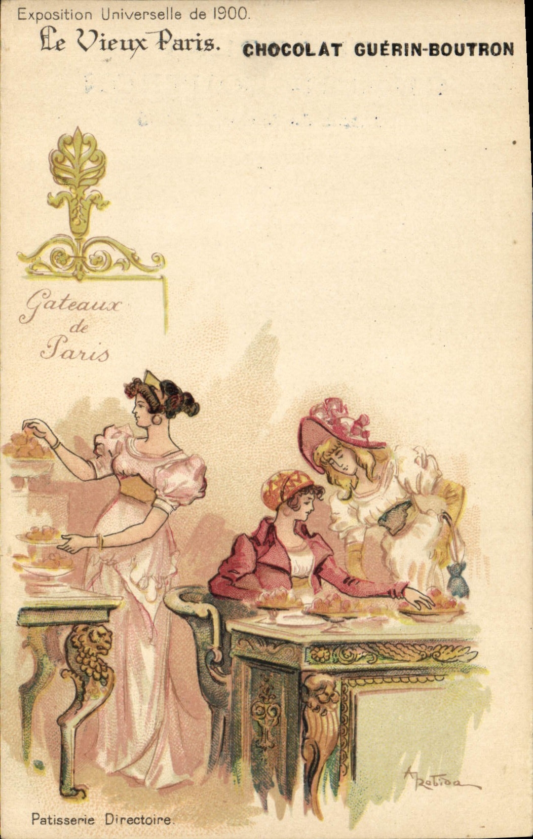 CPA Vieux Paris Chocolat Guerin Boutron Rue du Maroc Paris Exposition universelle 1900 Patisserie Directoire