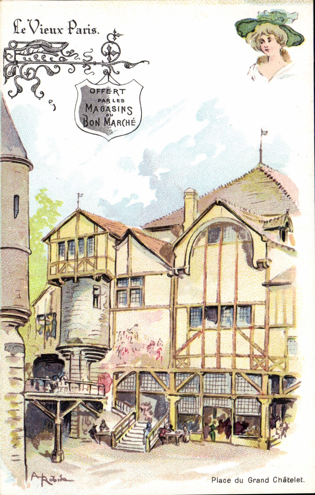 CPA Vieux Paris Au Bon Marche Maison Boucicaut Place du Grand Chatelet