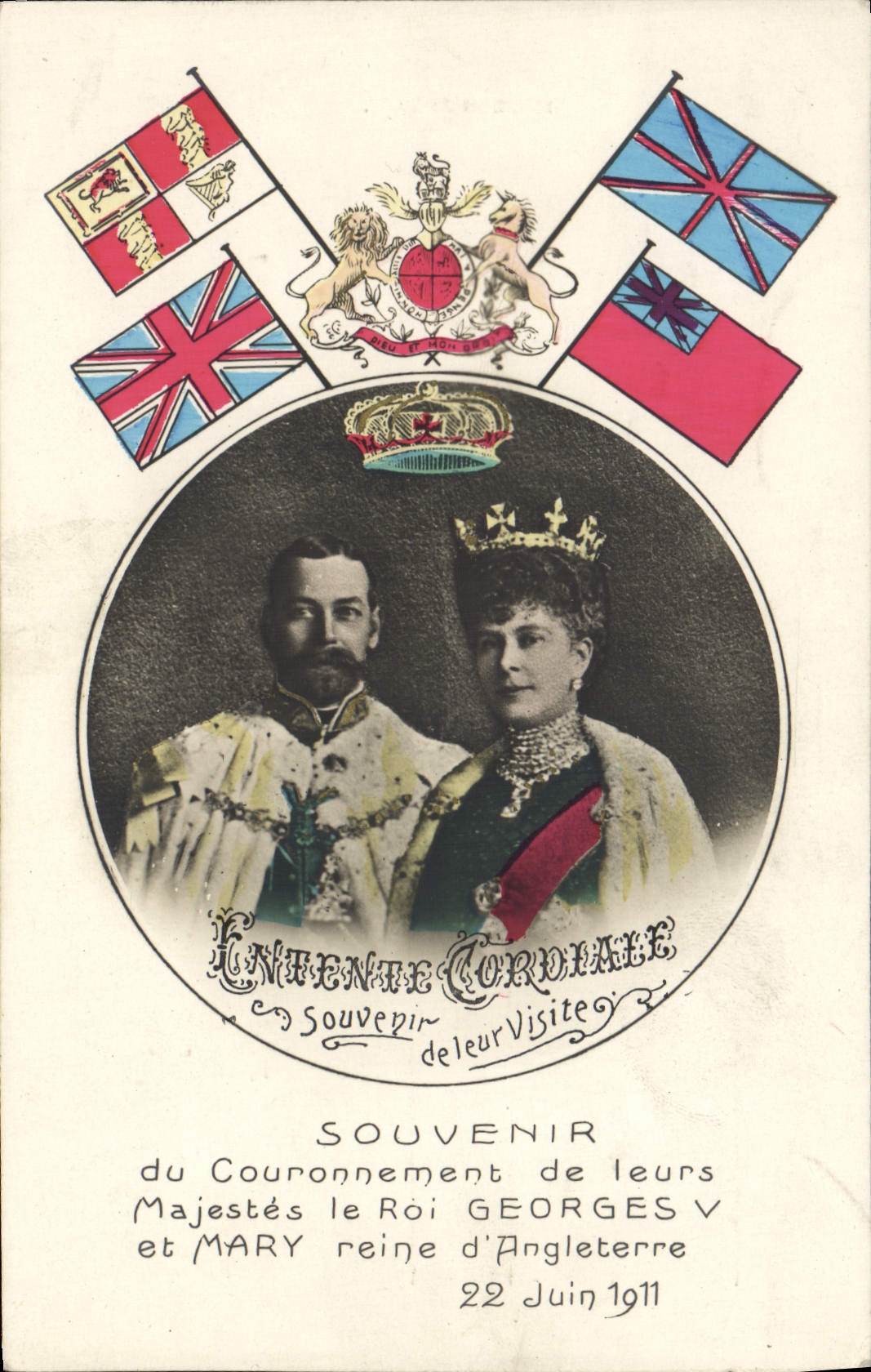 VINTAGE POSTCARD Harmony King Georges V and Mary Queen of England