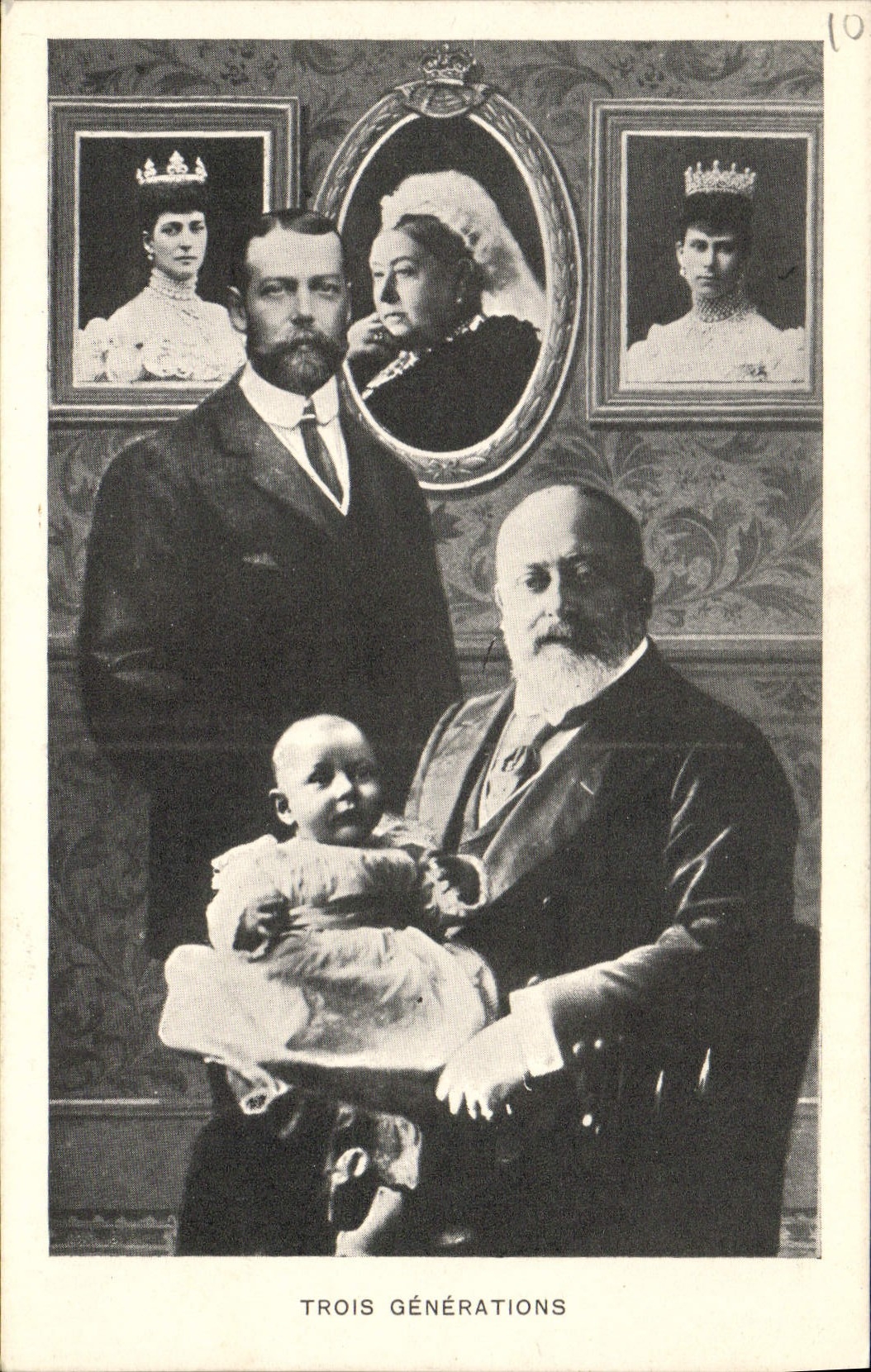 VINTAGE POSTCARD Three generations