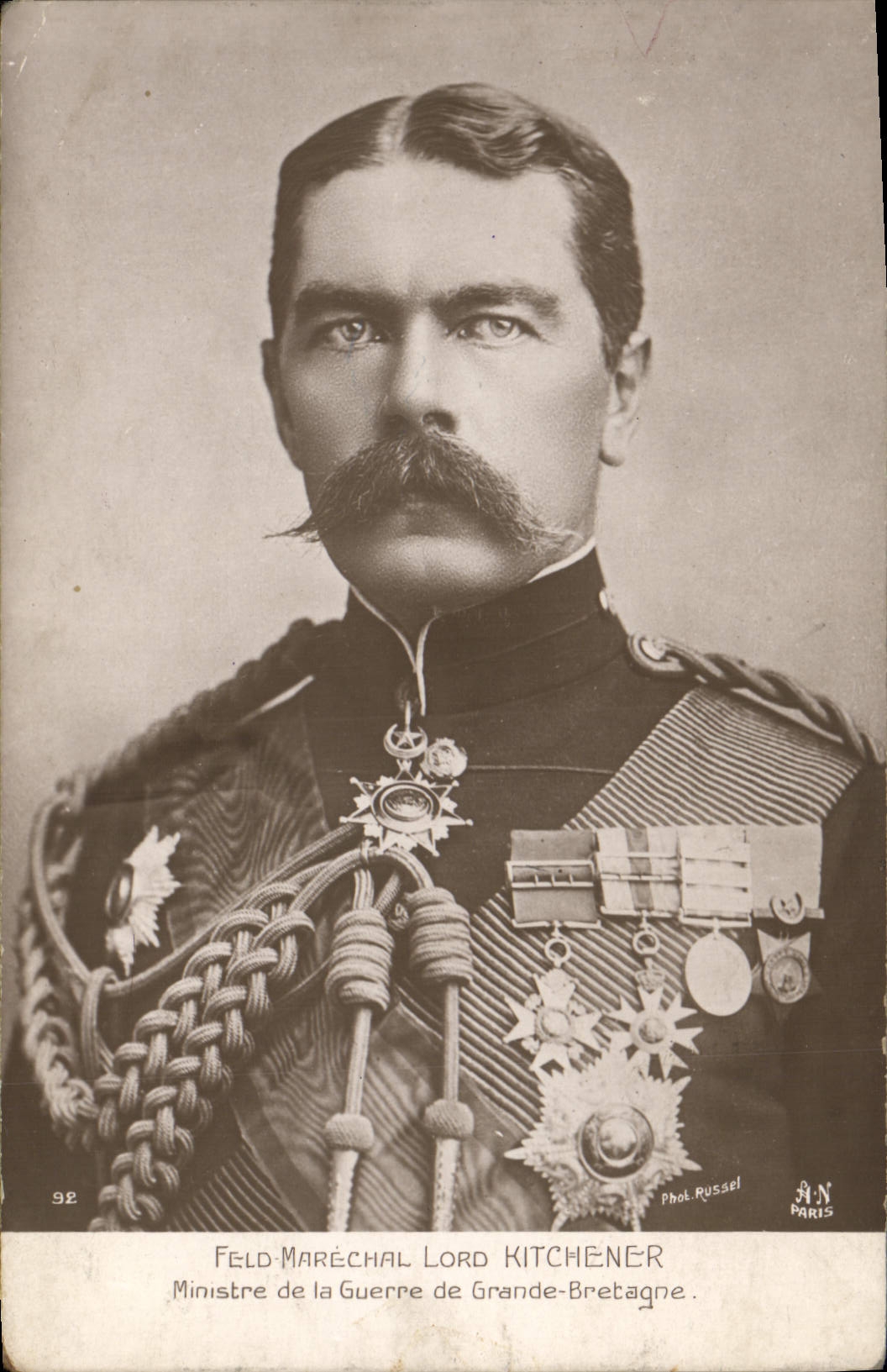 Señor Kitchener Minister del mariscal de Feld de la POSTAL de la VENDIMIA para la guerra del Reino Unido