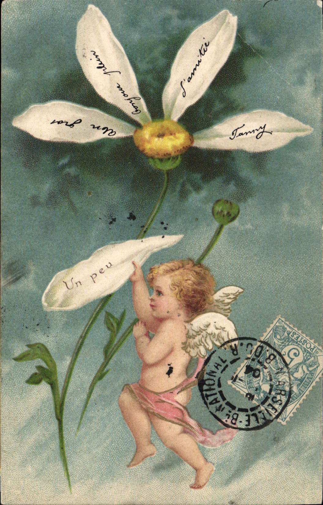 CPA Ange Fleur Un peu