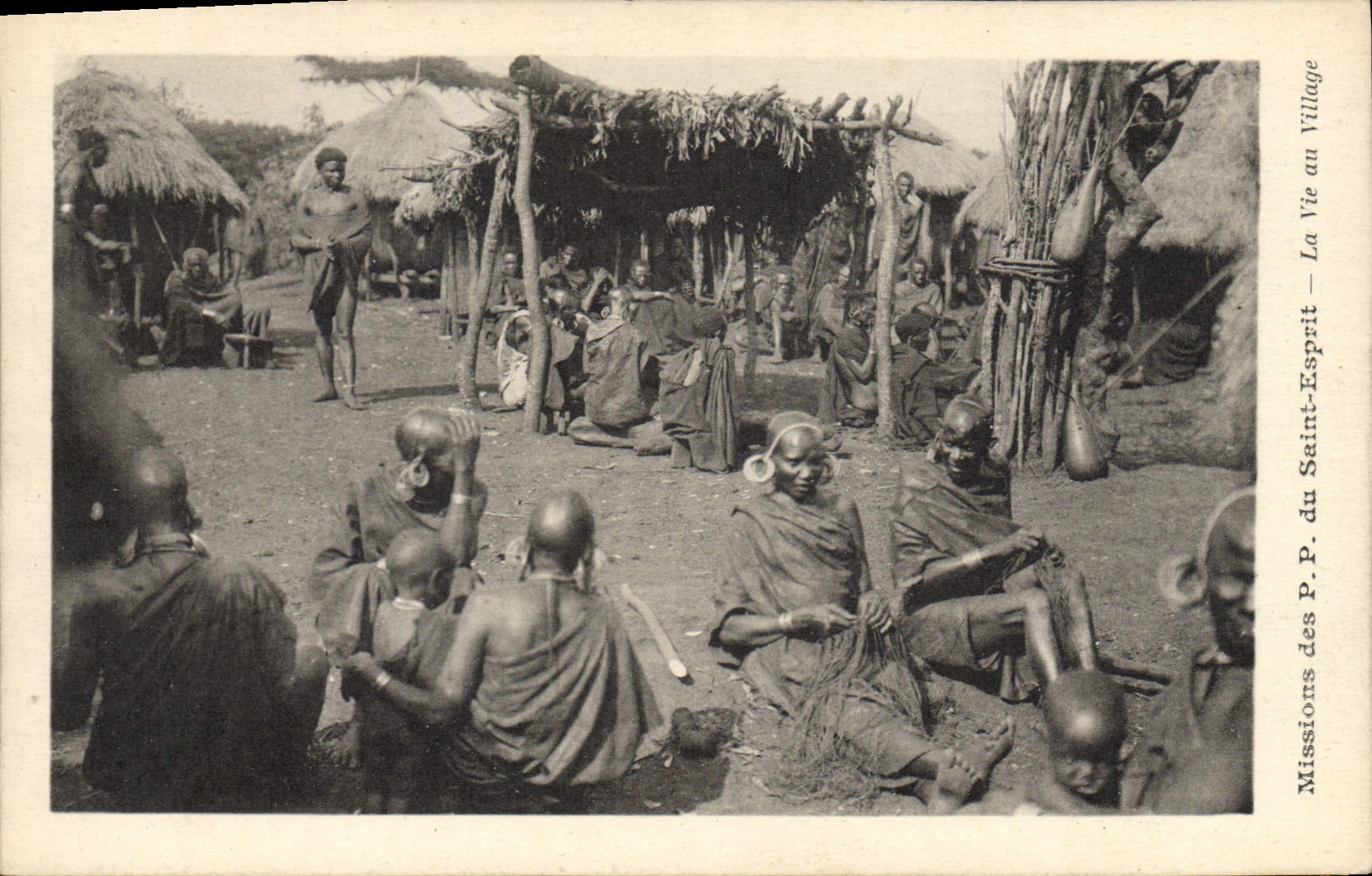VINTAGE POSTCARD Missions of PP of the Saint Spirit life at the village