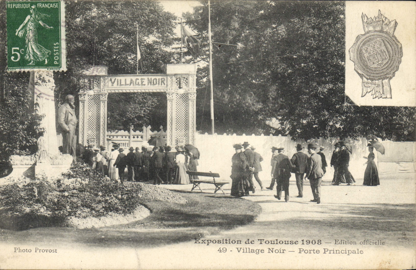 CPA Exposition de Toulouse 1908 Village noir porte principale