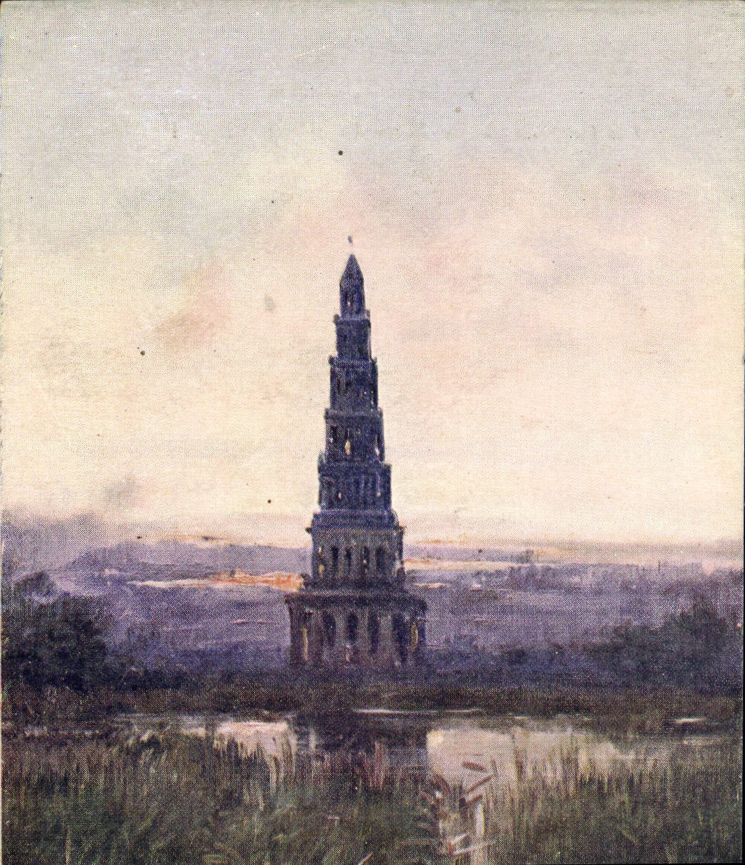 VINTAGE POSTCARD Fantasy Illustrator Loire ch4ateau Chanteloup Pagoda