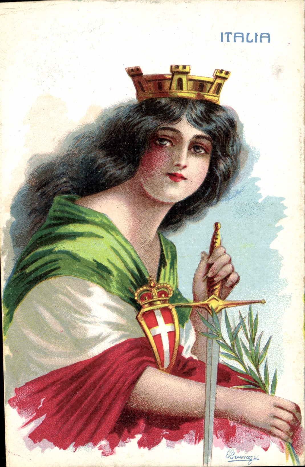 VINTAGE POSTCARD Fantasy Italia Illustrator