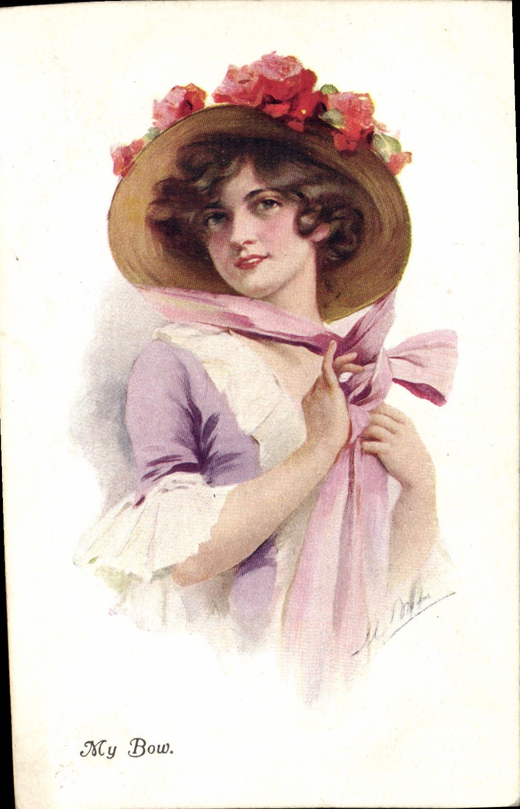 VINTAGE POSTCARD Fantasy Illustrator My Bow