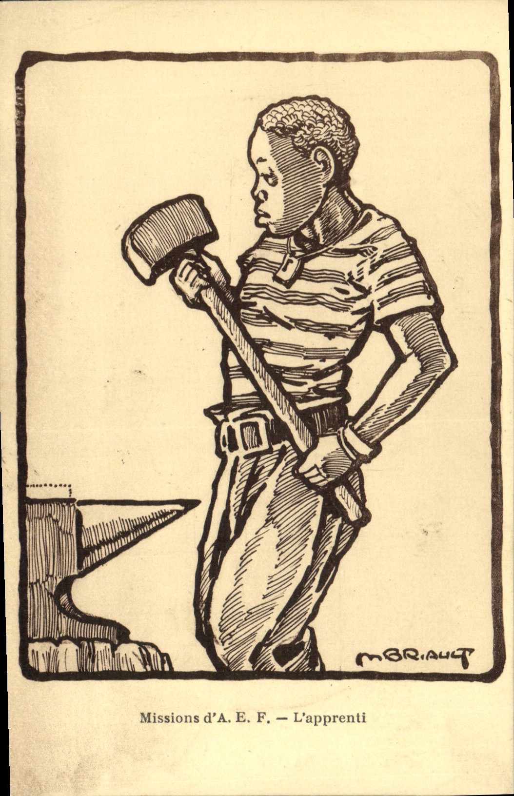 VINTAGE POSTCARD Fantasy Illustrator Missions of AEF the Briault apprentice