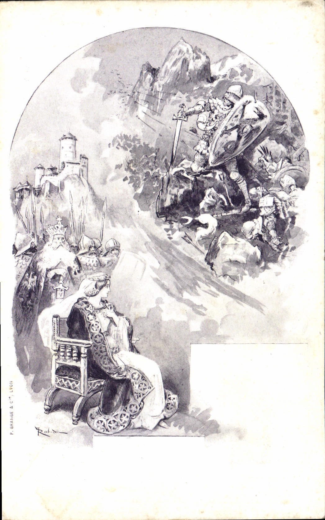 VINTAGE POSTCARD Fantasy Illustrator Princess Knight