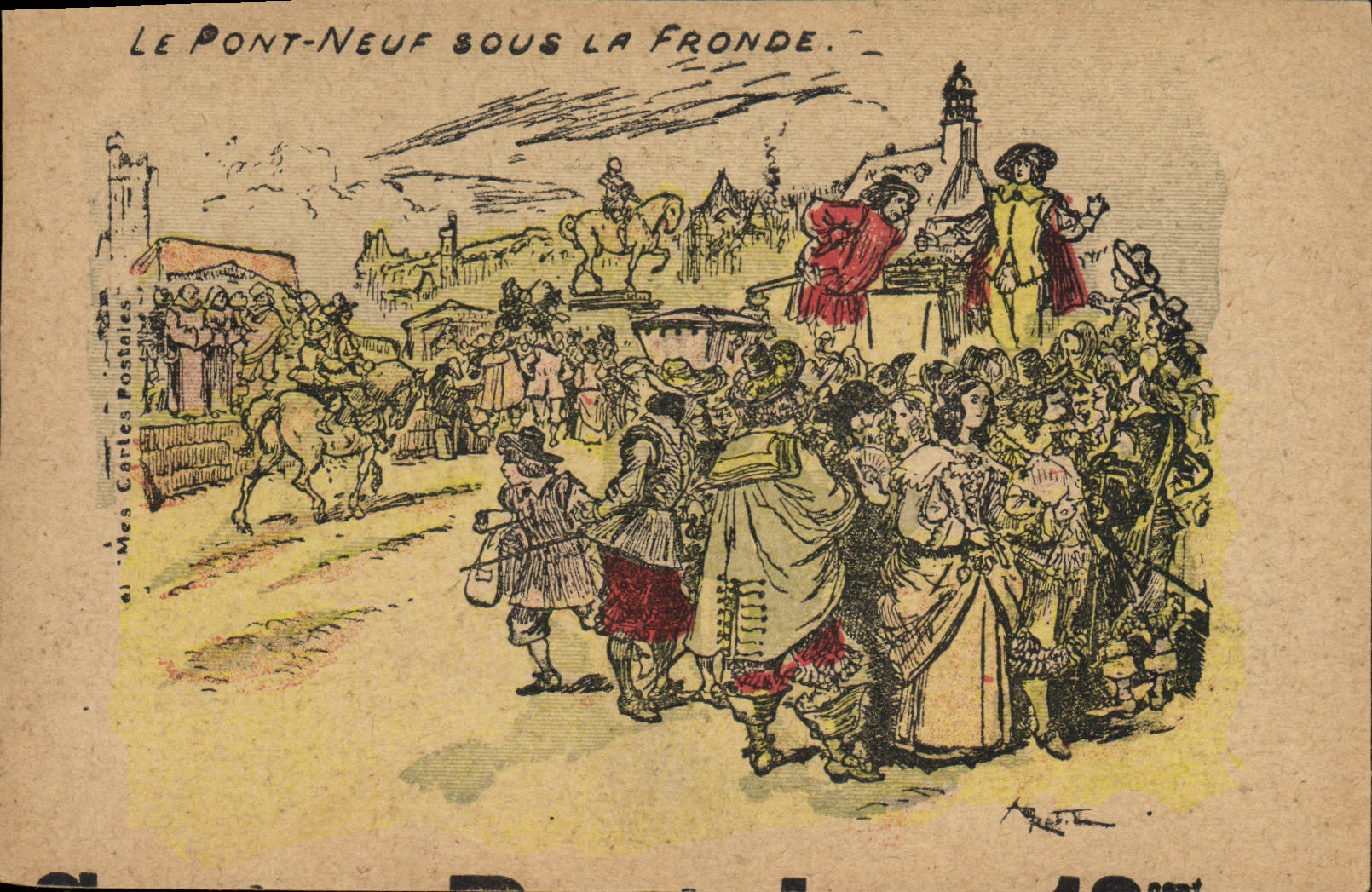 VINTAGE POSTCARD Fantasy Illustrator the New Bridge pennies the Sling