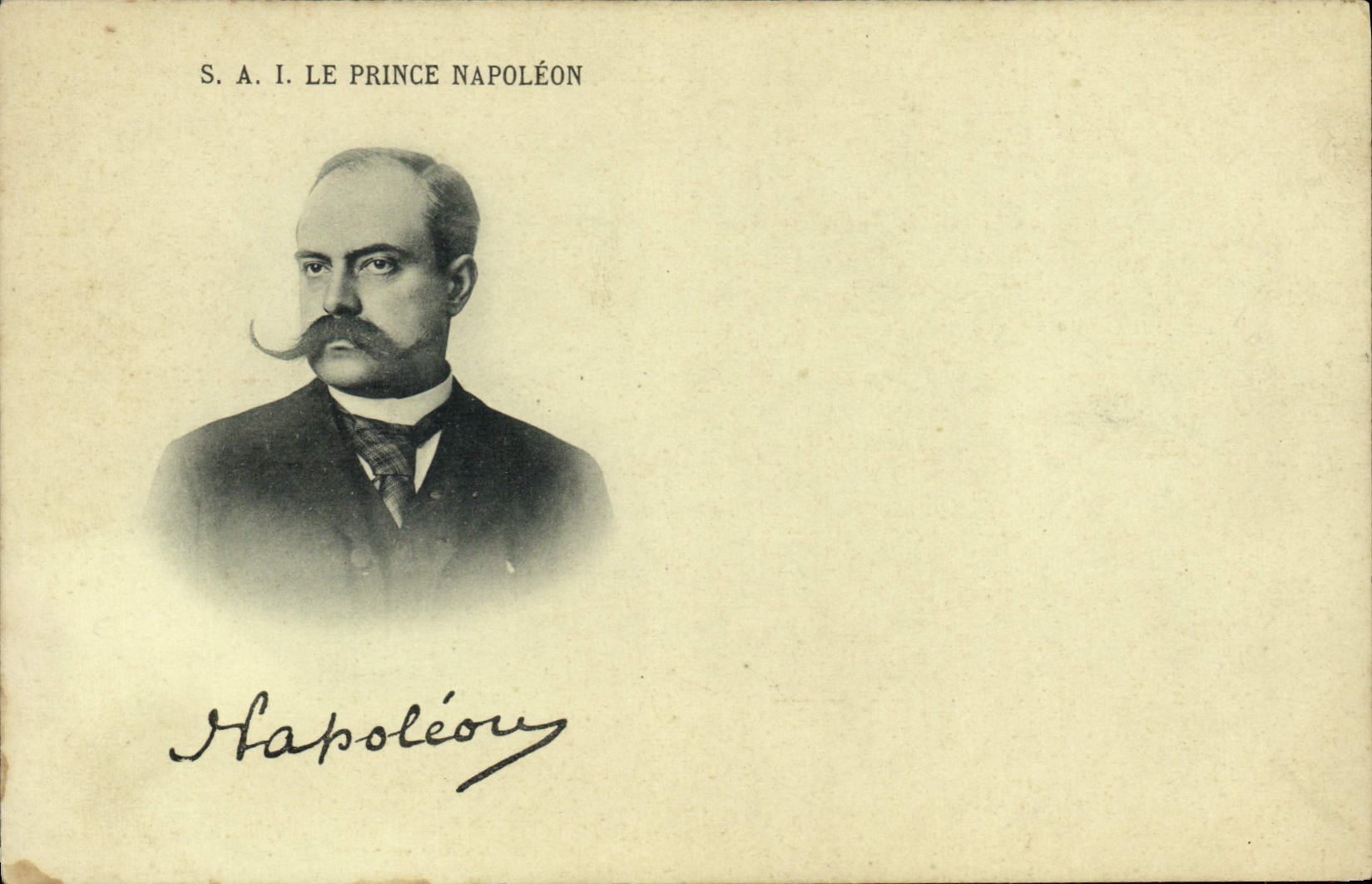 VINTAGE POSTCARD SAI prince Napoleon