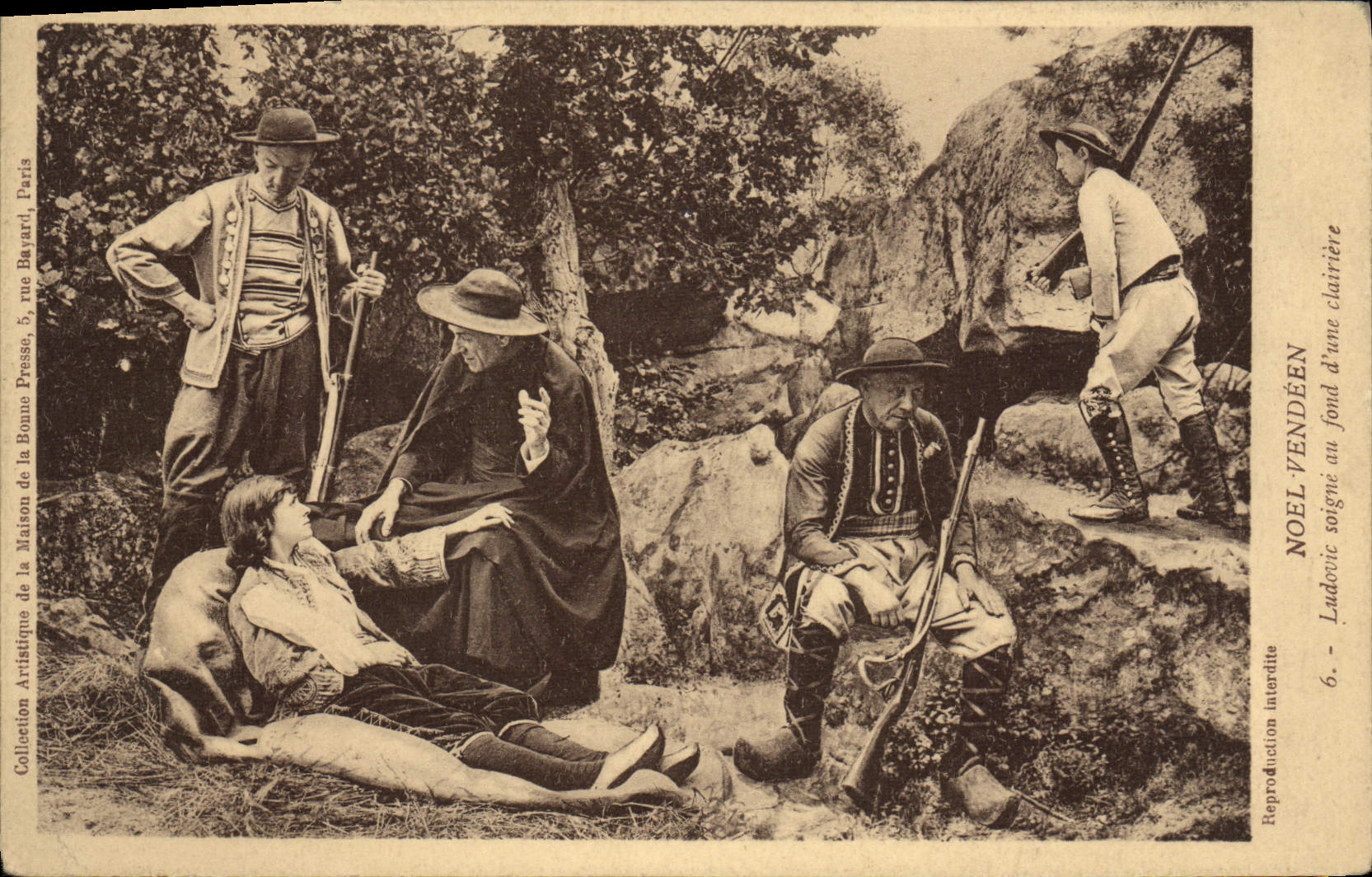 VINTAGE POSTCARD No5el Vendeen Ludovic looks after at the bottom of a clearing