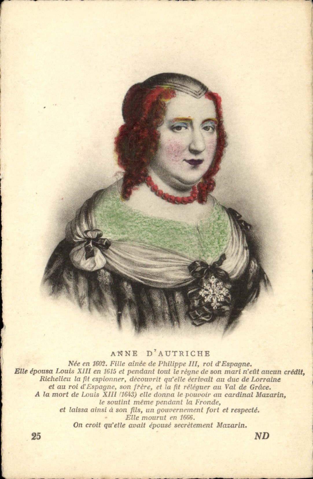 CPA Anne d'Autriche Fille ainee de Philippe III Roi d'Espagne 