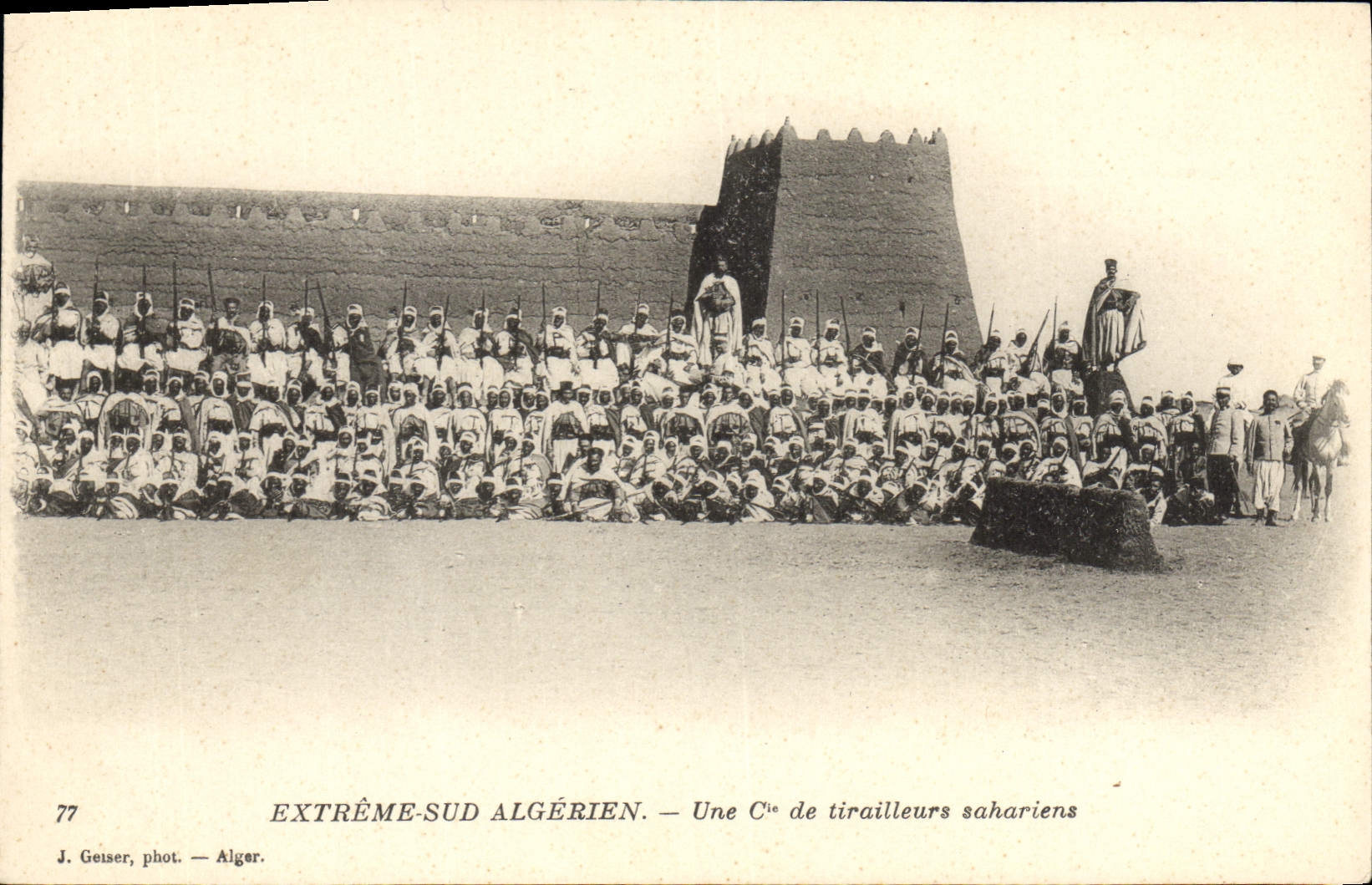 VINTAGE POSTCARD Southern Militaria an Extreme Algerian Company of Saharan riflemen