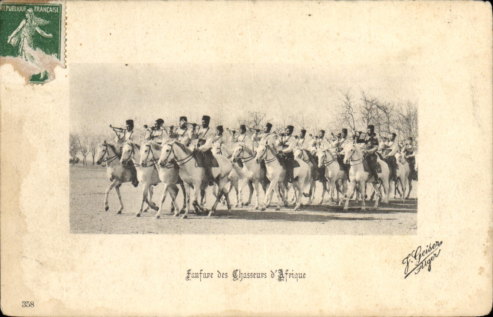 CPA Militaria Fanfare des chasseurs d'Afrique 